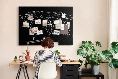 Quadro de aviso de cortiça Mapa moderno