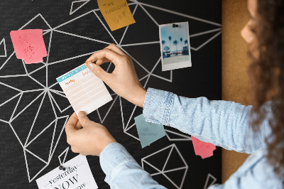 Quadro de aviso de cortiça Mapa moderno