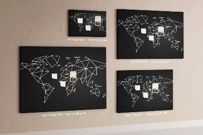 Quadro de aviso de cortiça Mapa moderno