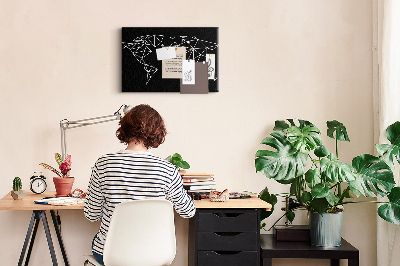 Quadro de aviso de cortiça Mapa moderno