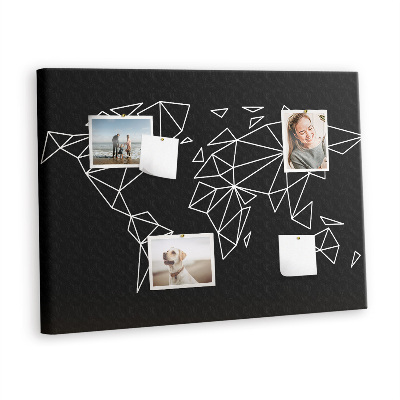 Quadro de aviso de cortiça Mapa moderno