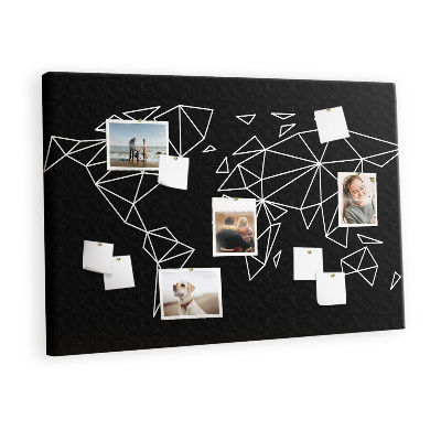 Quadro de aviso de cortiça Mapa moderno