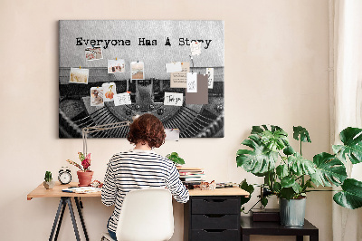 Quadro em cortiça Todo mundo tem histórias