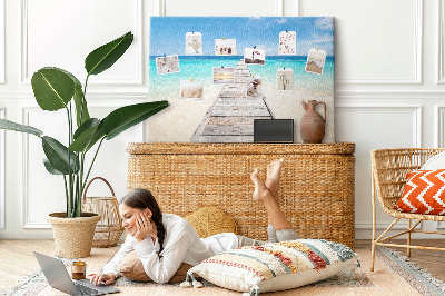 Painel em cortiça Ilha tropical