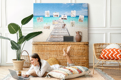 Painel em cortiça Ilha tropical