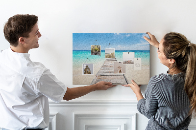 Painel em cortiça Ilha tropical