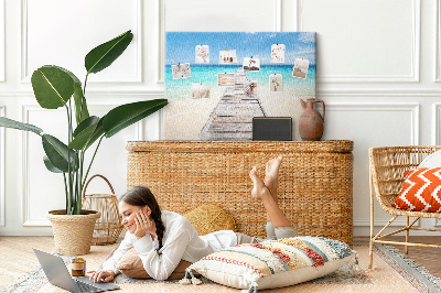 Painel em cortiça Ilha tropical