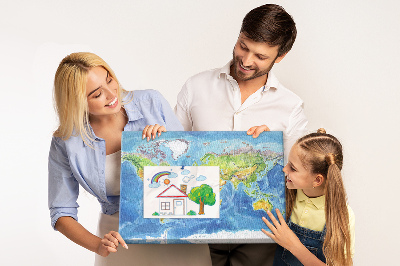 Quadro de aviso de cortiça Mapa mundial