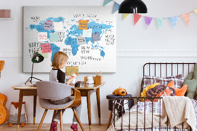 Quadro em cortiça Mapa azul da Terra