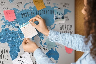 Quadro em cortiça Mapa azul da Terra