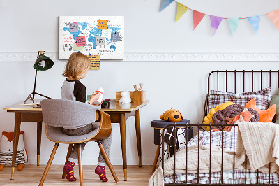 Quadro em cortiça Mapa azul da Terra