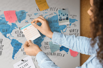 Quadro em cortiça Mapa azul da Terra