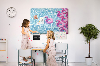 Painel em cortiça Flamingos dente-de-leão