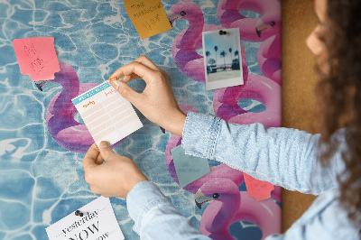 Painel em cortiça Flamingos dente-de-leão