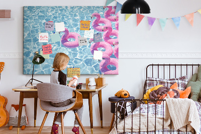 Painel em cortiça Flamingos dente-de-leão