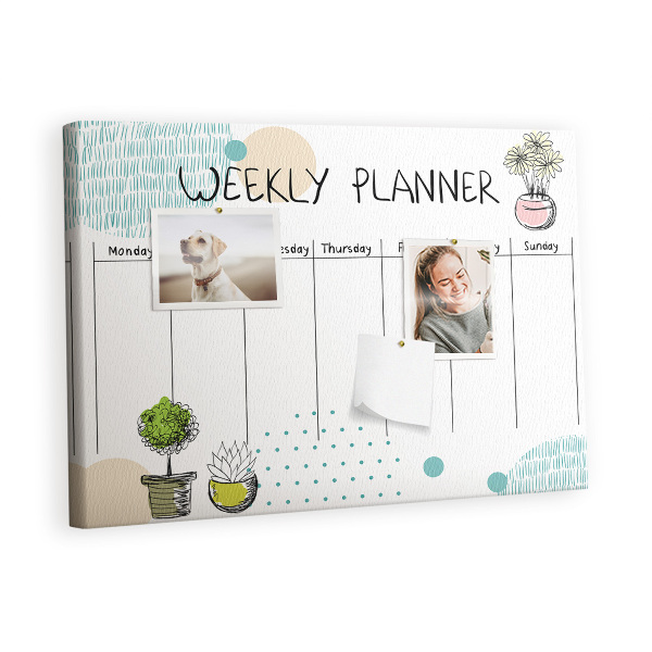 Quadro de aviso de cortiça Planejador de cactos