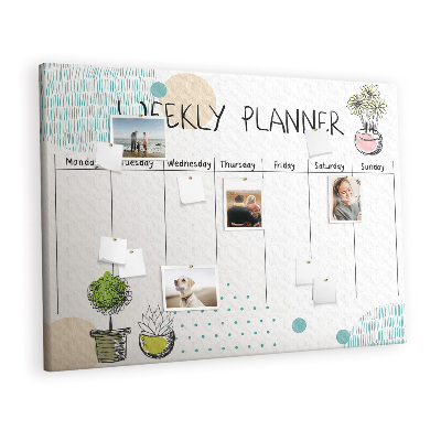 Quadro de aviso de cortiça Planejador de cactos