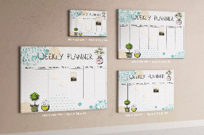 Quadro de aviso de cortiça Planejador de cactos