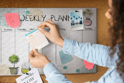 Quadro de aviso de cortiça Planejador de cactos