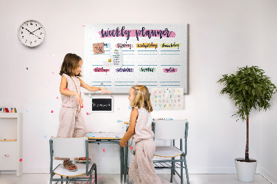 Quadro de aviso de cortiça Planejador manuscrito