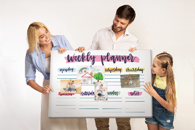 Quadro de aviso de cortiça Planejador manuscrito