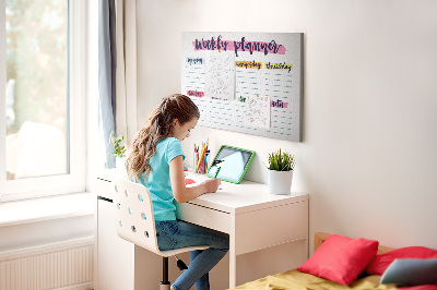 Quadro de aviso de cortiça Planejador manuscrito