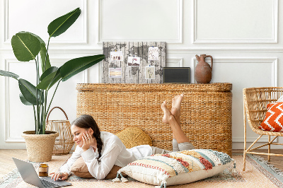 Quadro de aviso de cortiça Mapa em madeira