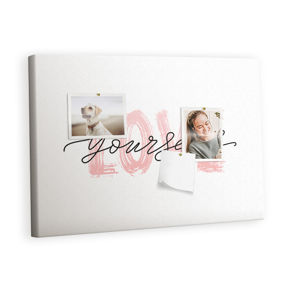 Quadro em cortiça A inscrição ame a si mesmo