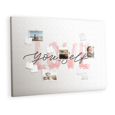 Quadro em cortiça A inscrição ame a si mesmo