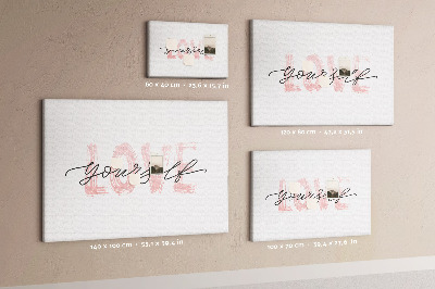 Quadro em cortiça A inscrição ame a si mesmo