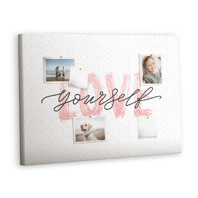 Quadro em cortiça A inscrição ame a si mesmo