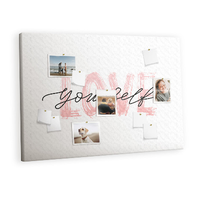 Quadro em cortiça A inscrição ame a si mesmo