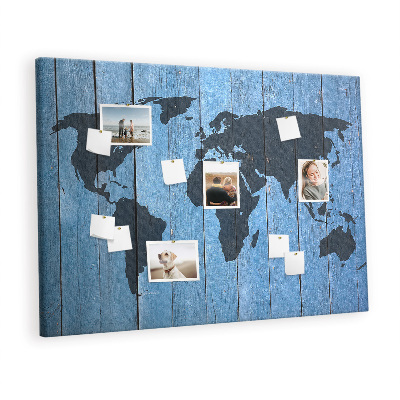 Painel em cortiça Mapa-múndi do tabuleiro