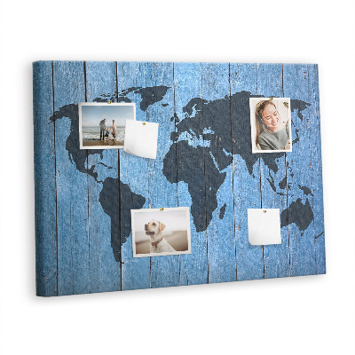 Painel em cortiça Mapa-múndi do tabuleiro