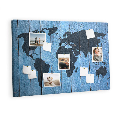 Painel em cortiça Mapa-múndi do tabuleiro