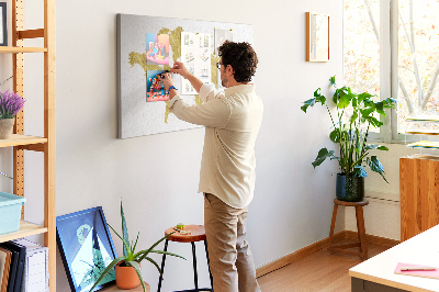 Quadro de aviso de cortiça Mapa Dourado