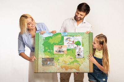 Quadro em cortiça Mapa físico da Polônia