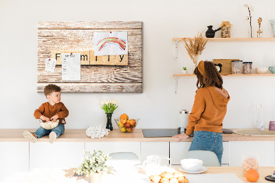 Quadro de aviso de cortiça A família da inscrição