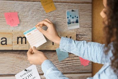 Quadro de aviso de cortiça A família da inscrição