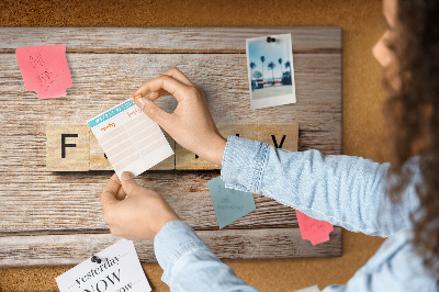 Quadro de aviso de cortiça A família da inscrição