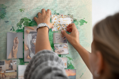 Quadro em cortiça Mapa-múndi em aquarela