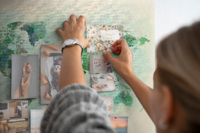 Quadro em cortiça Mapa-múndi em aquarela