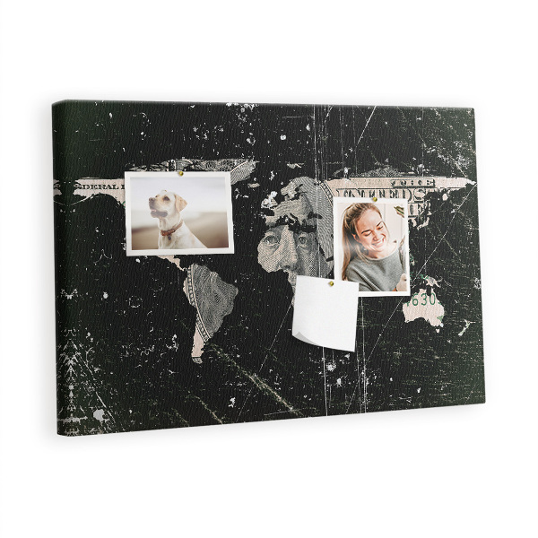 Painel em cortiça Mapa do Dólar