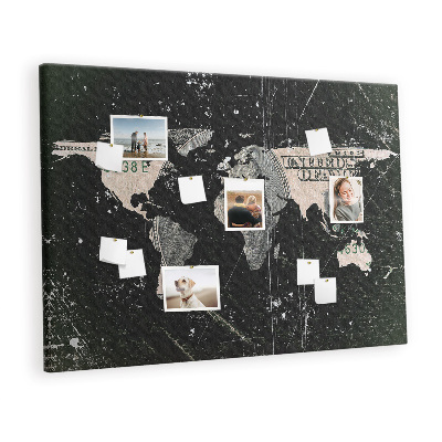 Painel em cortiça Mapa do Dólar