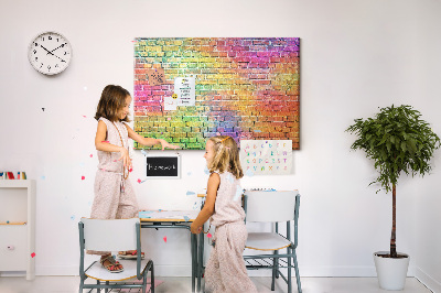 Quadro de aviso de cortiça Parede pintada