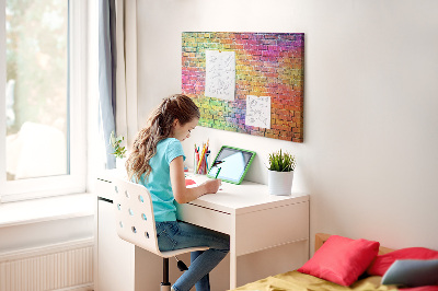 Quadro de aviso de cortiça Parede pintada