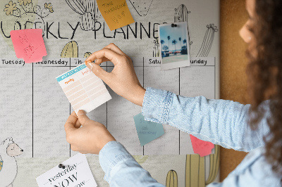 Quadro em cortiça Planejador de cactos