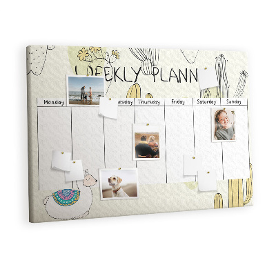 Quadro em cortiça Planejador de cactos