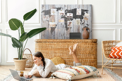 Painel em cortiça O mundo a bordo