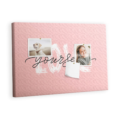 Quadro de aviso de cortiça A inscrição ame a si mesmo